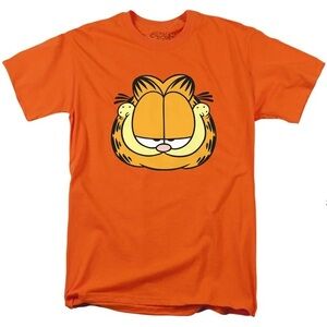 Garfield Orange Short Sleeve Tee - Graphic Cartoon Front